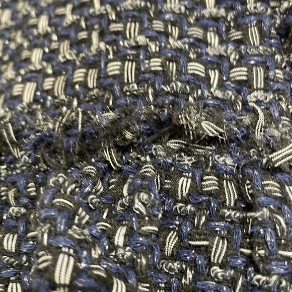 Ann Taylor Petite Jacket Coat Open Front Fringe Blue Gray Size Large Petite LP - Picture 8 of 17